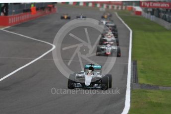 World © Octane Photographic Ltd. Mercedes AMG Petronas W07 Hybrid – Lewis Hamilton. Sunday 9th October 2016, F1 Japanese GP - Race. Suzuka Circuit, Suzuka, Japan. Digital Ref :