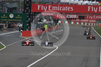 World © Octane Photographic Ltd. Scuderia Ferrari SF16-H – Sebastian Vettel and Sahara Force India VJM09 - Sergio Perez. Sunday 9th October 2016, F1 Japanese GP - Race, Suzuka Circuit, Suzuka, Japan. Digital Ref :