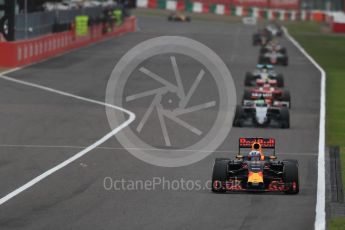 World © Octane Photographic Ltd. Red Bull Racing RB12 – Daniel Ricciardo and Sahara Force India VJM09 - Nico Hulkenberg. Sunday 9th October 2016, F1 Japanese GP - Race, Suzuka Circuit, Suzuka, Japan. Digital Ref :