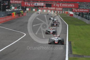 World © Octane Photographic Ltd. Haas F1 Team VF-16 – Romain Grosjean and Esteban Gutierrez. Sunday 9th October 2016, F1 Japanese GP - Race, Suzuka Circuit, Suzuka, Japan. Digital Ref :