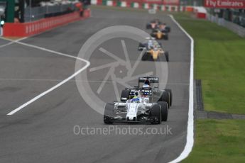 World © Octane Photographic Ltd. Williams Martini Racing, Williams Mercedes FW38 – Felipe Massa and McLaren Honda MP4-31 – Fernando Alonso. Sunday 9th October 2016, F1 Japanese GP - Race, Suzuka Circuit, Suzuka, Japan. Digital Ref :