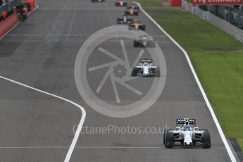 World © Octane Photographic Ltd. Williams Martini Racing, Williams Mercedes FW38 – Valtteri Bottas and Felipe Massa. Sunday 9th October 2016, F1 Japanese GP - Race, Suzuka Circuit, Suzuka, Japan. Digital Ref :