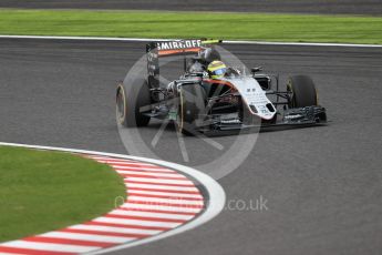 World © Octane Photographic Ltd. Sahara Force India VJM09 - Sergio Perez. Sunday 9th October 2016, F1 Japanese GP - Race, Suzuka Circuit, Suzuka, Japan. Digital Ref :