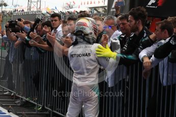 World © Octane Photographic Ltd. Mercedes AMG Petronas W07 Hybrid – Lewis Hamilton. Sunday 9th October 2016, F1 Japanese GP - Parc Ferme. Suzuka Circuit, Suzuka, Japan. Digital Ref :1737LB1D8167