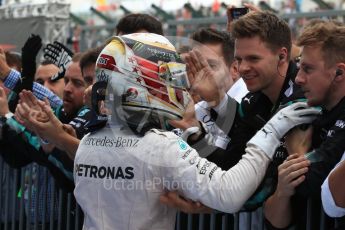 World © Octane Photographic Ltd. Mercedes AMG Petronas W07 Hybrid – Lewis Hamilton. Sunday 9th October 2016, F1 Japanese GP - Parc Ferme. Suzuka Circuit, Suzuka, Japan. Digital Ref :1737LB1D8174