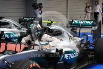 World © Octane Photographic Ltd. Mercedes AMG Petronas W07 Hybrid – Nico Rosberg. Sunday 9th October 2016, F1 Japanese GP - Parc Ferme. Suzuka Circuit, Suzuka, Japan. Digital Ref :1737LB1D8184