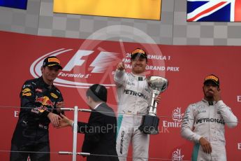 World © Octane Photographic Ltd. Mercedes AMG Petronas – Nico Rosberg (1st), Red Bull Racing – Max Verstappen (2nd) and Mercedes AMG Petronas – Lewis Hamilton (3rd). Sunday 9th October 2016, F1 Japanese GP - Podium. Suzuka Circuit, Suzuka, Japan. Digital Ref :1737LB1D8496