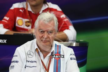 World © Octane Photographic Ltd. F1 Singapore GP FIA Personnel Press Conference, Suzuka Circuit, Suzuka, Japan. Friday 7th October 2016. Pat Symonds - Technical Officer to the Williams F1 Team. Digital Ref : 1730LB1D6212