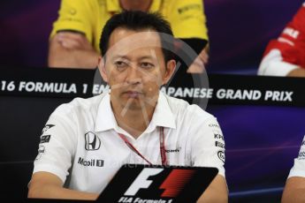 World © Octane Photographic Ltd. F1 Singapore GP FIA Personnel Press Conference, Suzuka Circuit, Suzuka, Japan. Friday 7th October 2016. Yusuke Hasegawa – Head of Honda. Digital Ref : 1730LB1D6233