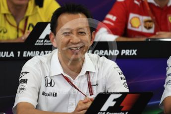 World © Octane Photographic Ltd. F1 Singapore GP FIA Personnel Press Conference, Suzuka Circuit, Suzuka, Japan. Friday 7th October 2016. Yusuke Hasegawa – Head of Honda. Digital Ref : 1730LB1D6258