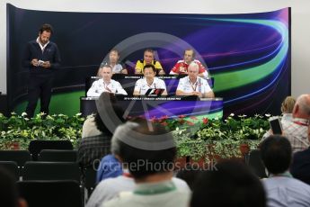 World © Octane Photographic Ltd. F1 Singapore GP FIA Personnel Press Conference, Suzuka Circuit, Suzuka, Japan. Friday 7th October 2016. Paddy Lowe – Executive Technical Director Mercedes AMG Petronas. Bob Bell Chief Technical Officer of the Renault Sport F1 Team, Luigi Fraboni - Scuderia Ferrari, Yusuke Hasegawa – Head of Honda, Ayao Komatsu – Chief Race Engineer Haas F1 Team and Pat Symonds - Technical Officer to the Williams F1 Team. Digital Ref : 1730LB2D2579