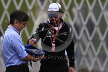 World © Octane Photographic Ltd. McLaren Honda MP4-31 – Fernando Alonso. Sunday 9th October 2016, F1 Japanese GP - Paddock, Suzuka Circuit, Suzuka, Japan. Digital Ref :1734LB2D4250