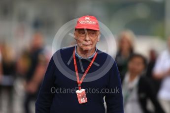 World © Octane Photographic Ltd. Mercedes AMG Petronas - Niki Lauda. Sunday 9th October 2016, F1 Japanese GP - Paddock. Suzuka Circuit, Suzuka, Japan. Digital Ref :1734LB2D4302