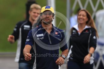 World © Octane Photographic Ltd. Sauber F1 Team C35 – Felipe Nasr and Marcus Ericsson. Sunday 9th October 2016, F1 Japanese GP - Paddock, Suzuka Circuit, Suzuka, Japan. Digital Ref :1734LB2D4330