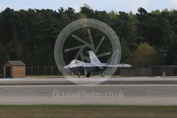 World © Octane Photographic Ltd. 3rd May 2016 RAF Lakenheath, USAF (United States Air Force) 325th Operations Group, 95th Fighter Squadron “Boneheads”, Lockheed-Martin F-22 Raptor. Digital Ref : 1531CB1D9872