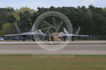 World © Octane Photographic Ltd. 3rd May 2016 RAF Lakenheath, USAF (United States Air Force) 325th Operations Group, 95th Fighter Squadron “Boneheads”, Lockheed-Martin F-22 Raptor. Digital Ref : 1531CB1D9880