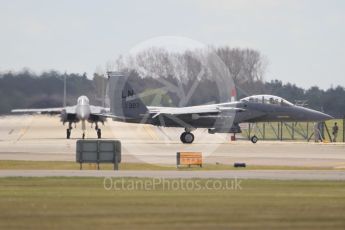 World © Octane Photographic Ltd. 3rd May 2016 RAF Lakenheath, USAF (United States Air Force) 48th Fighter Wing “Statue of Liberty Wing” 492 Fighter Squadron “Mad Hatters”, McDonnell Douglas F-15E Strike Eagle. Digital Ref : 1531CB1L0963