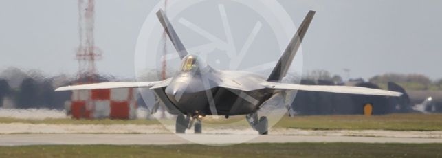 World © Octane Photographic Ltd. 3rd May 2016 RAF Lakenheath, USAF (United States Air Force) 325th Operations Group, 95th Fighter Squadron “Boneheads”, Lockheed-Martin F-22 Raptor. Digital Ref :1531CB1L1539