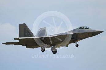 World © Octane Photographic Ltd. 3rd May 2016 RAF Lakenheath, USAF (United States Air Force) 325th Operations Group, 95th Fighter Squadron “Boneheads”, Lockheed-Martin F-22 Raptor. Digital Ref :1531CB1L1545