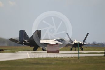 World © Octane Photographic Ltd. 3rd May 2016 RAF Lakenheath, USAF (United States Air Force) 325th Operations Group, 95th Fighter Squadron “Boneheads”, Lockheed-Martin F-22 Raptor. Digital Ref :1531CB1L1594