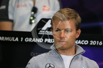 World © Octane Photographic Ltd. F1 Monaco GP FIA Drivers' Press Conference, Monaco, Monte Carlo, Wednesday 25th May 2016. Mercedes AMG Petronas – Nico Rosberg. Digital Ref : 1560LB1D4547
