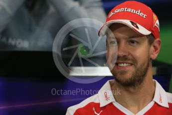 World © Octane Photographic Ltd. F1 Monaco GP FIA Drivers' Press Conference, Monaco, Monte Carlo, Wednesday 25th May 2016. Scuderia Ferrari – Sebastian Vettel. Digital Ref : 1560LB1D4649