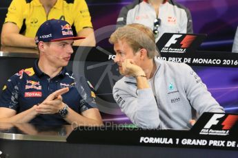 World © Octane Photographic Ltd. F1 Monaco GP FIA Drivers' Press Conference, Monaco, Monte Carlo, Wednesday 25th May 2016. Mercedes AMG Petronas – Nico Rosberg and Red Bull Racing – Max Verstappen. Digital Ref : 1560LB5D5971