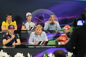 World © Octane Photographic Ltd. F1 Monaco GP FIA Drivers' Press Conference, Monaco, Monte Carlo, Wednesday 25th May 2016. Haas F1 Team – Romain Grosjean, Renault Sport F1 Team – Jolyon Palmer, Mercedes AMG Petronas – Nico Rosberg, Scuderia Ferrari – Sebastian Vettel, Red Bull Racing – Max Verstappen and Manor Racing - Pascal Wehrlein. Digital Ref : 1560LB5D5993