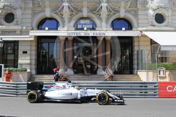 World © Octane Photographic Ltd. Williams Martini Racing, Williams Mercedes FW38 – Felipe Massa. Saturday 28th May 2016, F1 Monaco GP Practice 3, Monaco, Monte Carlo. Digital Ref : 1568CB1D7962