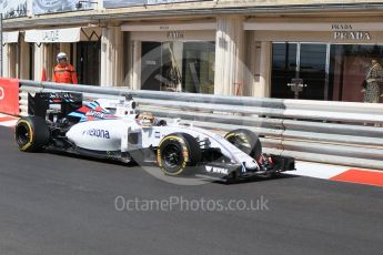 World © Octane Photographic Ltd. Williams Martini Racing, Williams Mercedes FW38 – Felipe Massa. Saturday 28th May 2016, F1 Monaco GP Practice 3, Monaco, Monte Carlo. Digital Ref : 1568CB1D8122