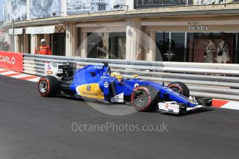 World © Octane Photographic Ltd. Sauber F1 Team C35 – Marcus Ericsson. Saturday 28th May 2016, F1 Monaco GP Practice 3, Monaco, Monte Carlo. Digital Ref : 1568CB1D8131