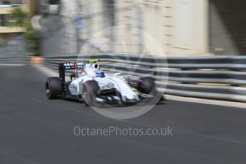 World © Octane Photographic Ltd. Williams Martini Racing, Williams Mercedes FW38 – Valtteri Bottas. Saturday 28th May 2016, F1 Monaco GP Practice 3, Monaco, Monte Carlo. Digital Ref : 1568CB1D8156