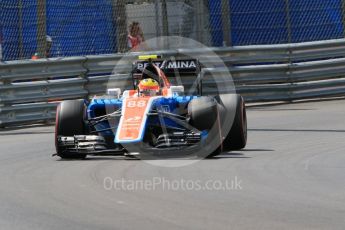 World © Octane Photographic Ltd. Manor Racing MRT05 – Rio Haryanto. Saturday 28th May 2016, F1 Monaco GP Practice 3, Monaco, Monte Carlo. Digital Ref : 1568CB7D1870
