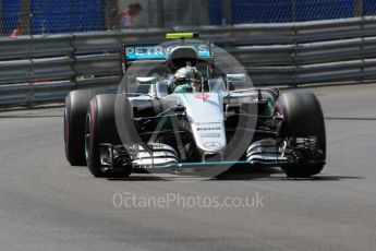 World © Octane Photographic Ltd. Mercedes AMG Petronas W07 Hybrid – Nico Rosberg. Saturday 28th May 2016, F1 Monaco GP Practice 3, Monaco, Monte Carlo. Digital Ref : 1568CB7D1882