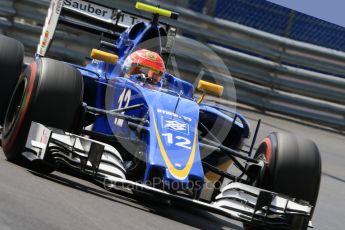 World © Octane Photographic Ltd. Sauber F1 Team C35 – Felipe Nasr. Saturday 28th May 2016, F1 Monaco GP Practice 3, Monaco, Monte Carlo. Digital Ref : 1568CB7D1888