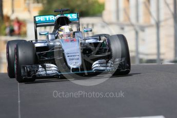 World © Octane Photographic Ltd. Mercedes AMG Petronas W07 Hybrid – Lewis Hamilton. Saturday 28th May 2016, F1 Monaco GP Practice 3, Monaco, Monte Carlo. Digital Ref : 1568CB7D1899