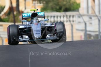 World © Octane Photographic Ltd. Mercedes AMG Petronas W07 Hybrid – Nico Rosberg. Saturday 28th May 2016, F1 Monaco GP Practice 3, Monaco, Monte Carlo. Digital Ref : 1568CB7D1916