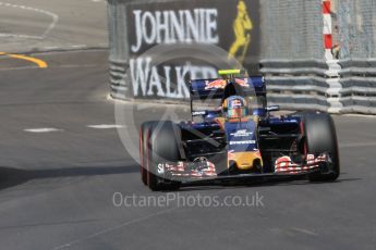 World © Octane Photographic Ltd. Scuderia Toro Rosso STR11 – Carlos Sainz. Saturday 28th May 2016, F1 Monaco GP Practice 3, Monaco, Monte Carlo. Digital Ref : 1568CB7D2014