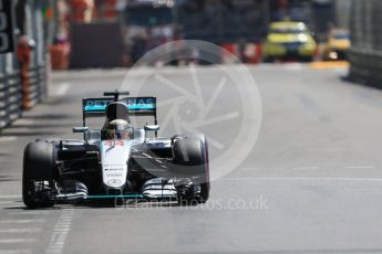 World © Octane Photographic Ltd. Mercedes AMG Petronas W07 Hybrid – Lewis Hamilton. Saturday 28th May 2016, F1 Monaco GP Practice 3, Monaco, Monte Carlo. Digital Ref : 1568CB7D2052