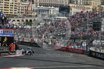 World © Octane Photographic Ltd. Mercedes AMG Petronas W07 Hybrid – Nico Rosberg. Saturday 28th May 2016, F1 Monaco GP Practice 3, Monaco, Monte Carlo. Digital Ref : 1568LB1D0014