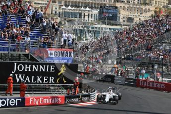 World © Octane Photographic Ltd. Williams Martini Racing, Williams Mercedes FW38 – Felipe Massa. Saturday 28th May 2016, F1 Monaco GP Practice 3, Monaco, Monte Carlo. Digital Ref : 1568LB1D0043