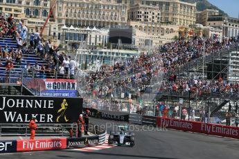 World © Octane Photographic Ltd. Mercedes AMG Petronas W07 Hybrid – Nico Rosberg. Saturday 28th May 2016, F1 Monaco GP Practice 3, Monaco, Monte Carlo. Digital Ref : 1568LB1D0084