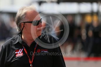 World © Octane Photographic Ltd. Haas F1 Team - Gene Haas. Saturday 28th May 2016, F1 Monaco GP Practice 3, Monaco, Monte Carlo. Digital Ref : 1568LB1D9114