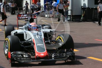 World © Octane Photographic Ltd. Haas F1 Team VF-16 – Romain Grosjean. Saturday 28th May 2016, F1 Monaco GP Practice 3, Monaco, Monte Carlo. Digital Ref : 1568LB1D9407