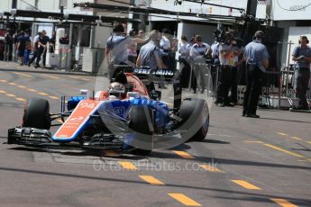 World © Octane Photographic Ltd. Manor Racing MRT05 - Pascal Wehrlein. Saturday 28th May 2016, F1 Monaco GP Practice 3, Monaco, Monte Carlo. Digital Ref : 1568LB1D9437