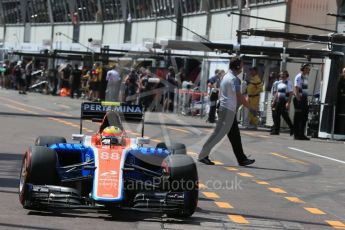 World © Octane Photographic Ltd. Manor Racing MRT05 – Rio Haryanto. Saturday 28th May 2016, F1 Monaco GP Practice 3, Monaco, Monte Carlo. Digital Ref : 1568LB1D9458