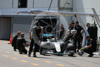 World © Octane Photographic Ltd. Mercedes AMG Petronas W07 Hybrid – Lewis Hamilton. Saturday 28th May 2016, F1 Monaco GP Practice 3, Monaco, Monte Carlo. Digital Ref : 1568LB1D9684
