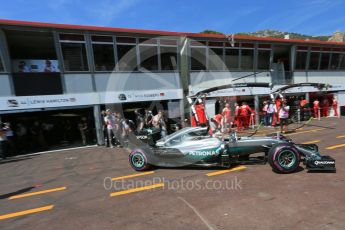 World © Octane Photographic Ltd. Mercedes AMG Petronas W07 Hybrid – Lewis Hamilton. Saturday 28th May 2016, F1 Monaco GP Practice 3, Monaco, Monte Carlo. Digital Ref : 1568LB5D8225