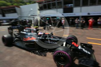 World © Octane Photographic Ltd. McLaren Honda MP4-31 – Jenson Button. Saturday 28th May 2016, F1 Monaco GP Practice 3, Monaco, Monte Carlo. Digital Ref : 1568LB5D8352