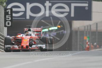 World © Octane Photographic Ltd. Scuderia Ferrari SF16-H – Sebastian Vettel. Thursday 26th May 2016, F1 Monaco GP Practice 1, Monaco, Monte Carlo. Digital Ref :